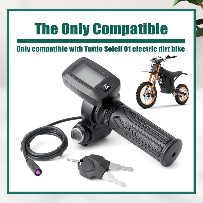 YUXIVCNE 48V Ebike Speedometer Throttle with M Key Replacement for Tuttio Soleil 01 for soleil01 Electric Dirt Bike Integrated Display Throttle （ Tip:No 'M,' no Buy ） - Image 3